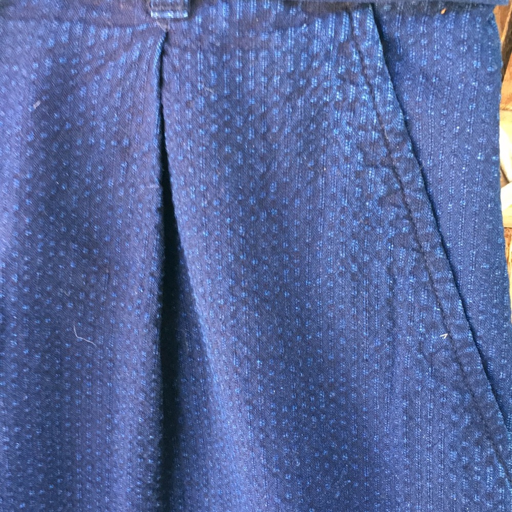 NWOT HIGH WAISTED DENIM PEPLUM BELTED NAVY… - Picture 5 of 8